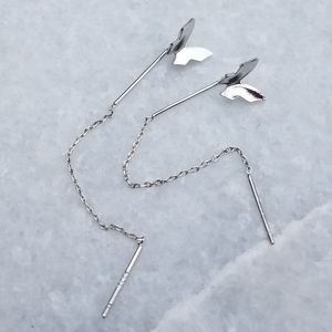 925 silver butterfly threader earrings